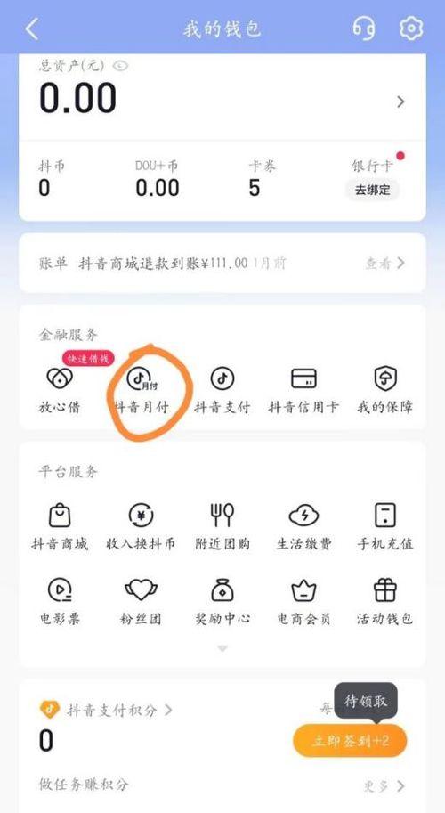 抖音月付300额度提现指南