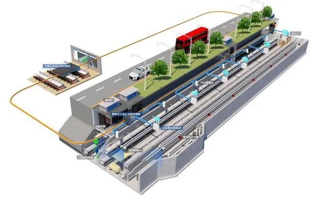 智慧管廊的视觉呈现，插画图片大全大图